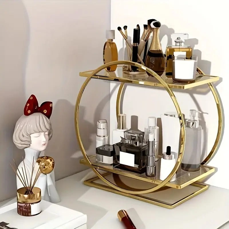 Luxury 2-Tier Makeup &amp; Perfume Organizer – Skincare, Cosmetics &amp; Vanity Storage