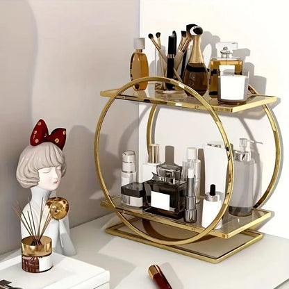 Luxury 2-Tier Makeup &amp; Perfume Organizer – Skincare, Cosmetics &amp; Vanity Storage