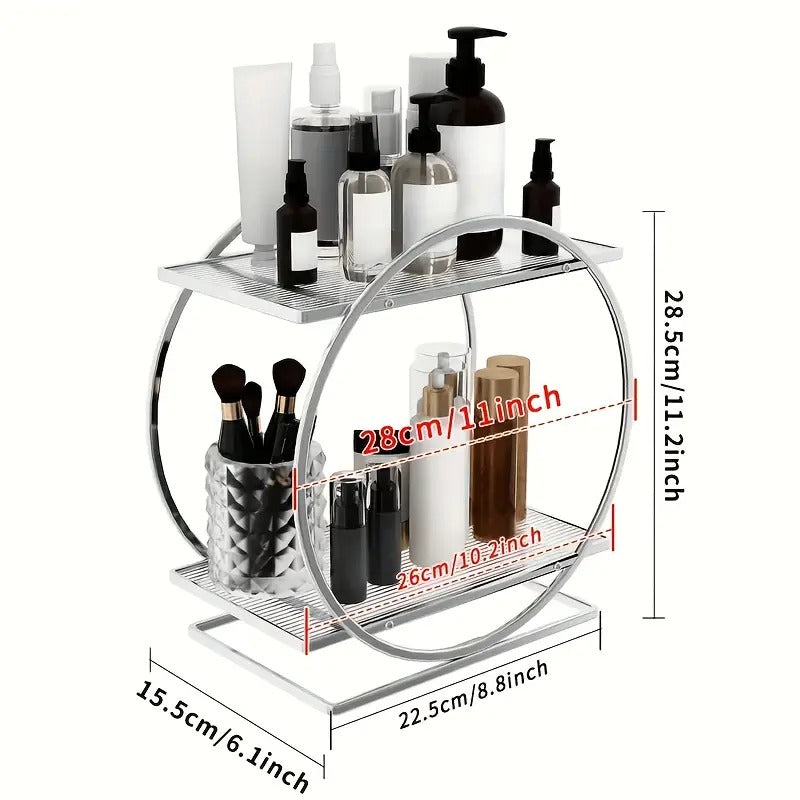 Luxury 2-Tier Makeup &amp; Perfume Organizer – Skincare, Cosmetics &amp; Vanity Storage