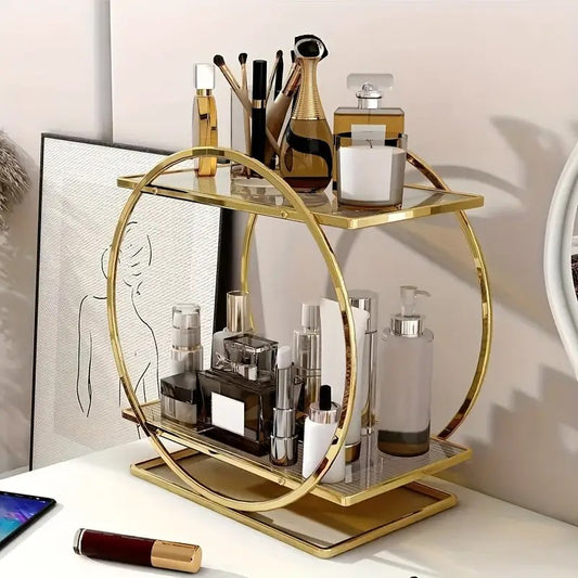 Luxury 2-Tier Makeup &amp; Perfume Organizer – Skincare, Cosmetics &amp; Vanity Storage