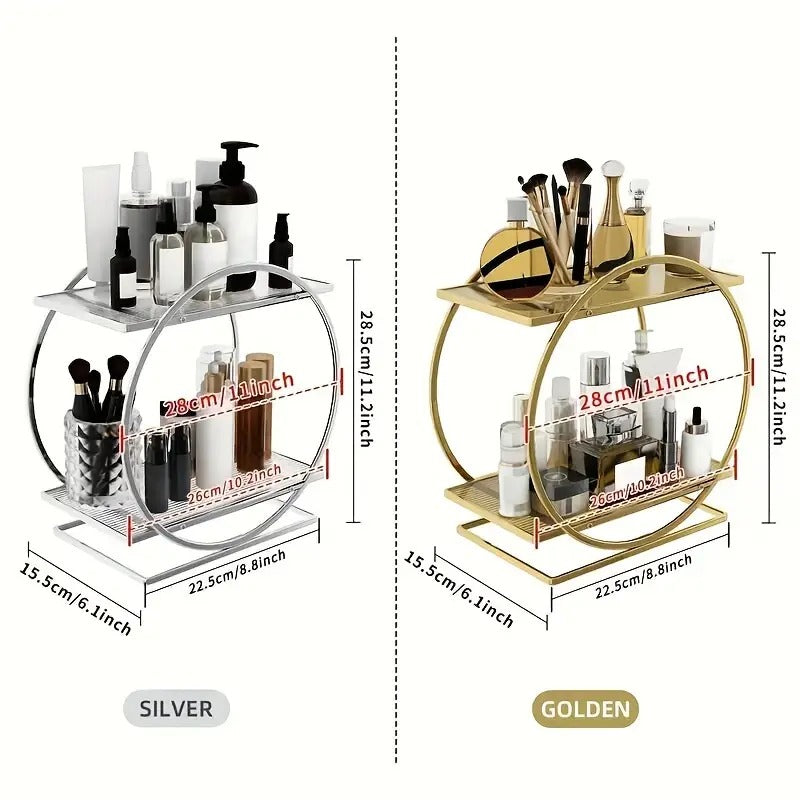 Luxury 2-Tier Makeup &amp; Perfume Organizer – Skincare, Cosmetics &amp; Vanity Storage
