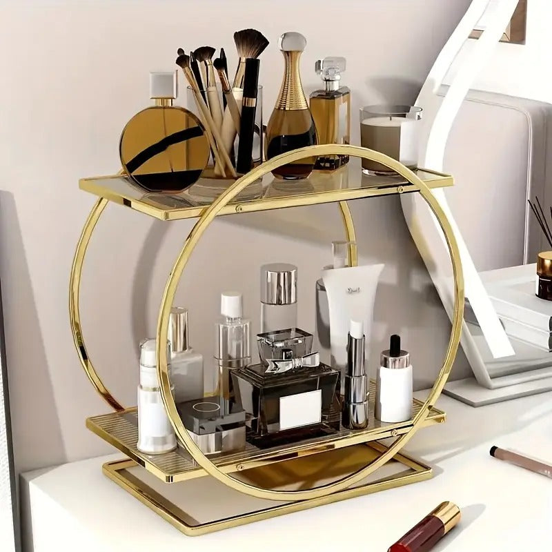 Luxury 2-Tier Makeup &amp; Perfume Organizer – Skincare, Cosmetics &amp; Vanity Storage