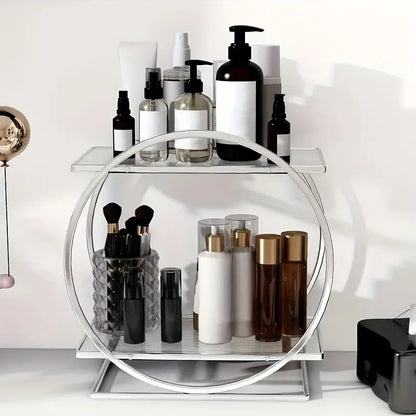 Luxury 2-Tier Makeup &amp; Perfume Organizer – Skincare, Cosmetics &amp; Vanity Storage