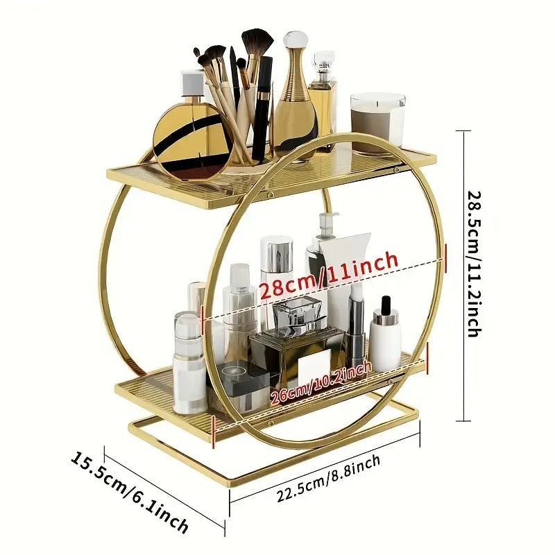 Luxury 2-Tier Makeup &amp; Perfume Organizer – Skincare, Cosmetics &amp; Vanity Storage