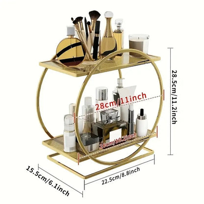 Luxury 2-Tier Makeup &amp; Perfume Organizer – Skincare, Cosmetics &amp; Vanity Storage
