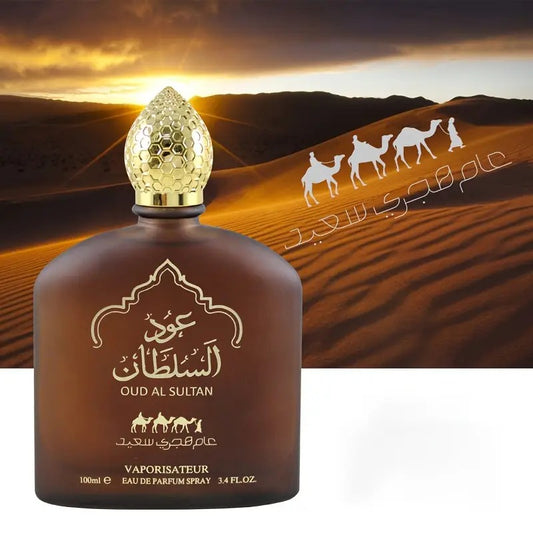 Oud Al Sultan Eau de Parfum 3.38 FL OZ Unisex Floral Fruity Fragrance Black and Brown