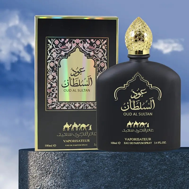 Oud Al Sultan Eau de Parfum 3.38 FL OZ Unisex Floral Fruity Fragrance Black and Brown