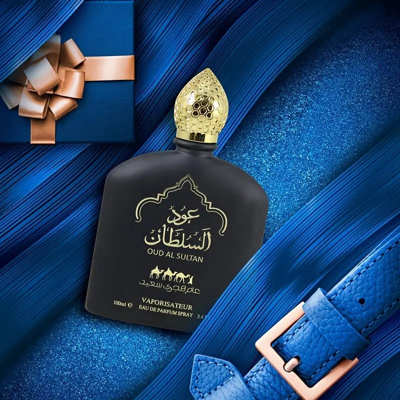 Oud Al Sultan Eau de Parfum 3.38 FL OZ Unisex Floral Fruity Fragrance Black and Brown